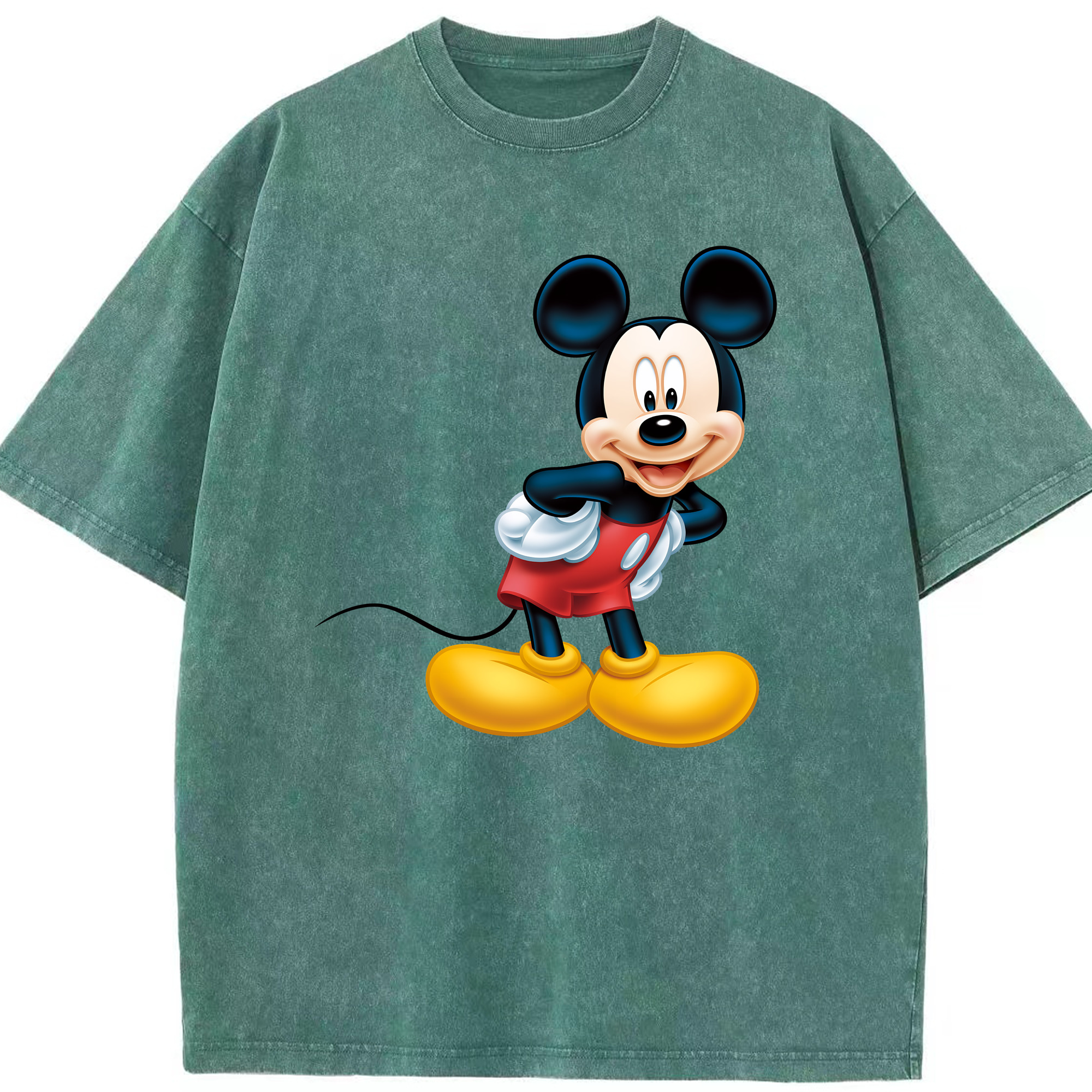 （画像用） ミッキーマウス Mickey Mouse 綿100% ヴィンテージ風 半袖Tシャツ（フロントプリント）